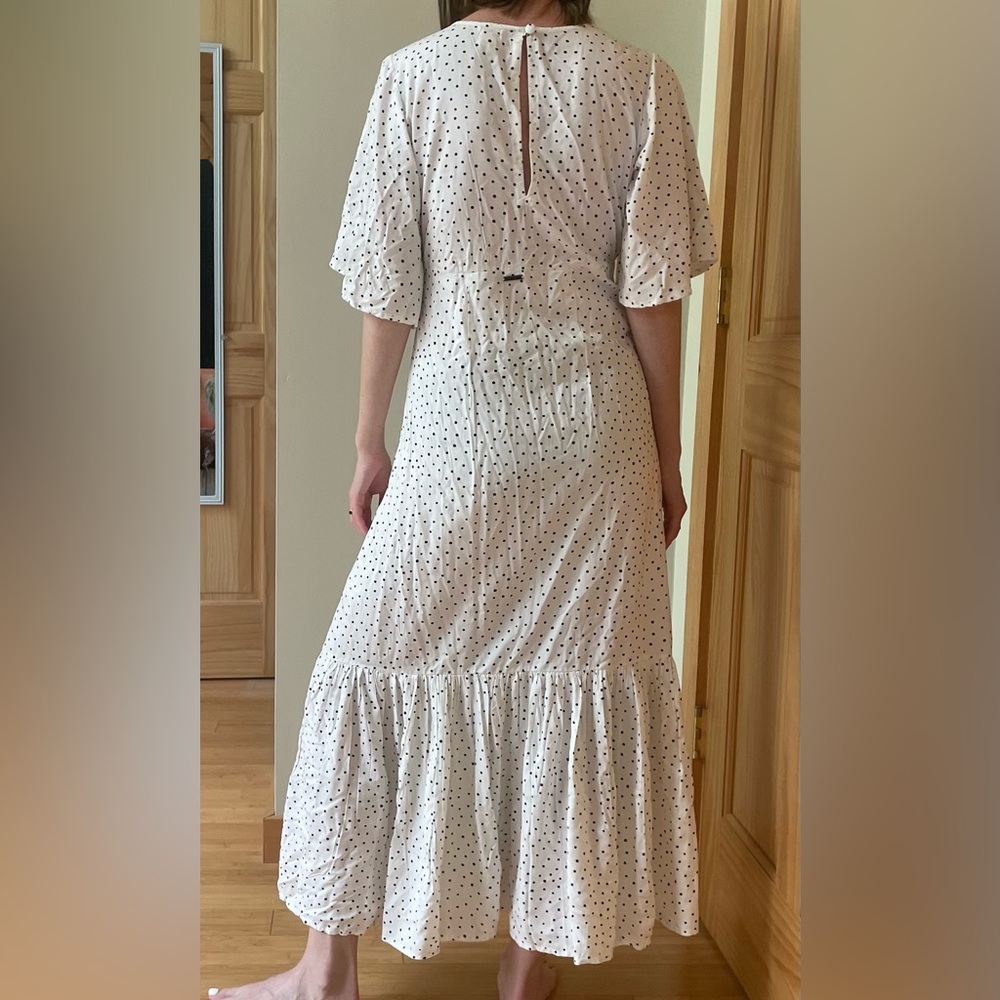 Billabong White Polka Dot Midi Dress - Picture 3 of 8